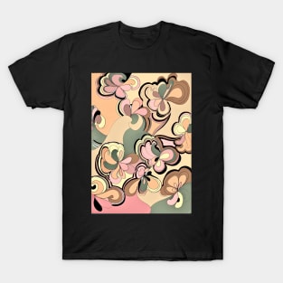 retro 70s pastel art deco velvet print T-Shirt